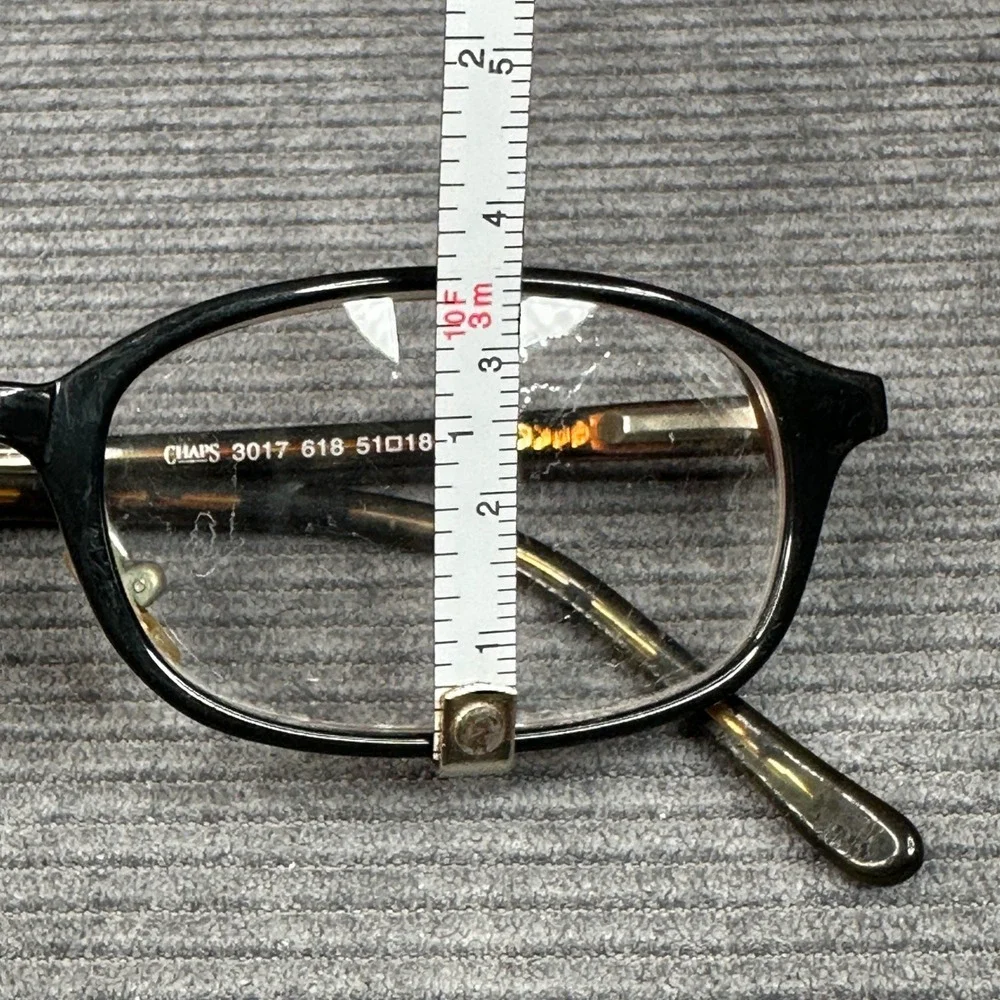 Chaps 3017 618 Black Tortoise Oval Y2KEyeglass‎ Frames 51-18-145 Vintage